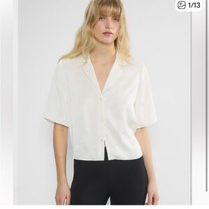 Aritzia Ivory Button-Down Blouse